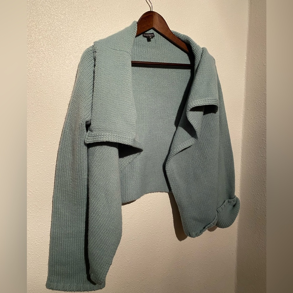Express Sweater Jacket Baby Blue Turqouis medium